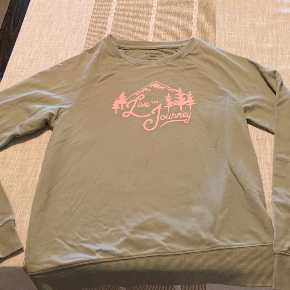 Columbia Sportwear olive green "Live in the Journey" Graphic Crewneck Sweatshirt